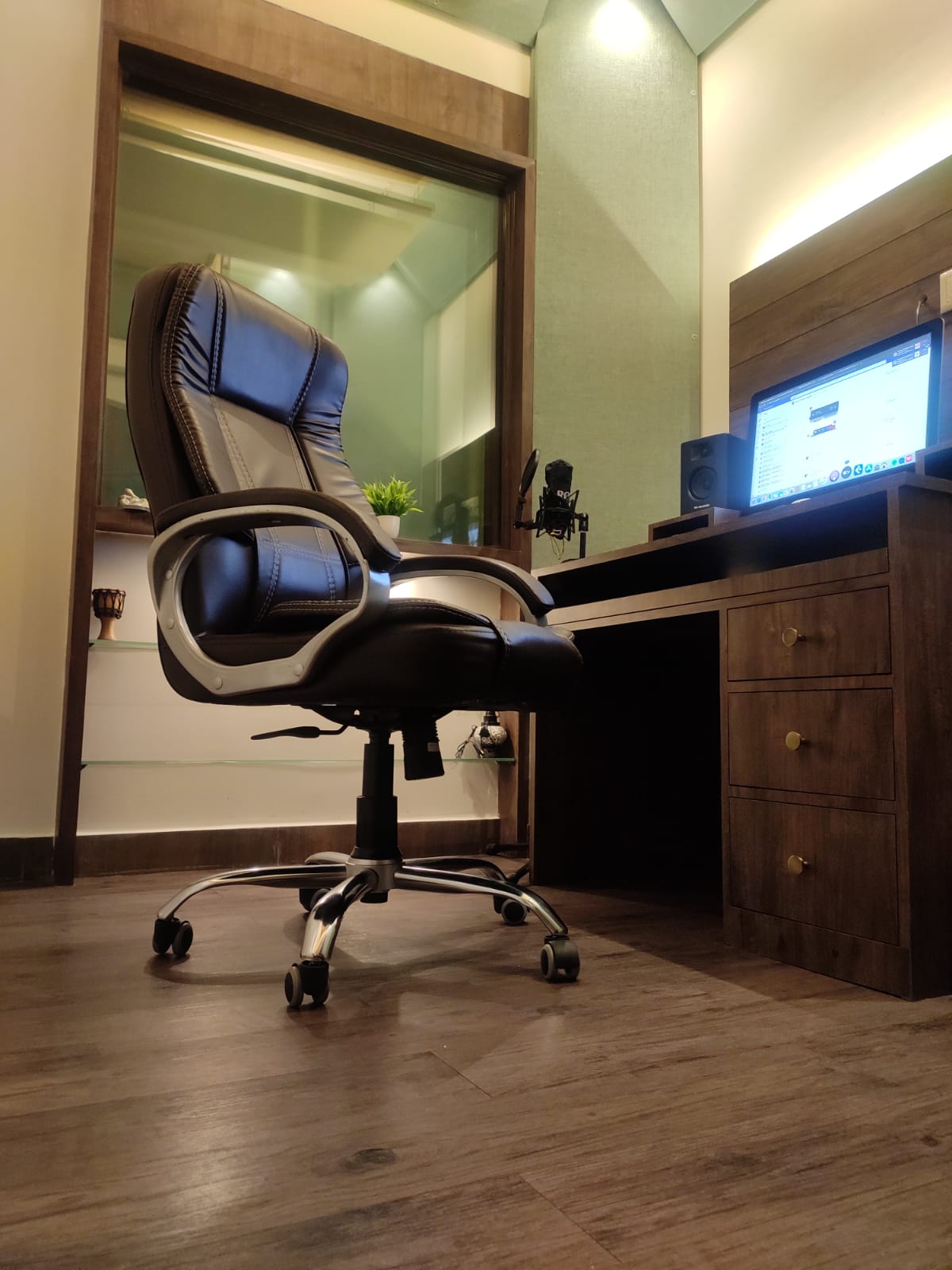 VoiceWalla recording studio — acoustically treated booth